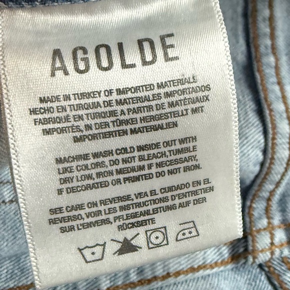 AGOLDE 90's Mid Rise Loose Fit Jeans Snapshot Denim NWT Distressed Women’s 27 - Picture 15 of 16